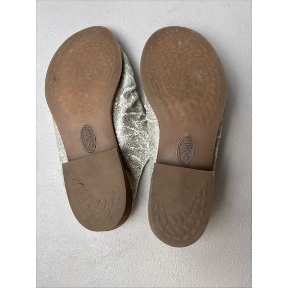 Sofft Womens Netta Leather Slide Sandals 7 Gold Metallic Distressed Slip On - Picture 6 of 8